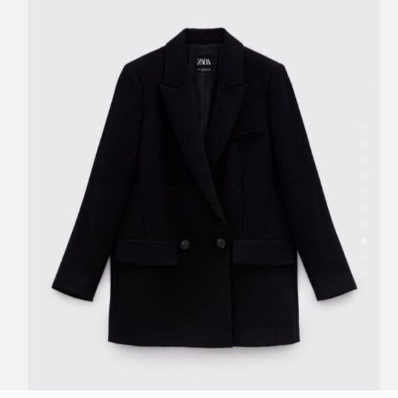 Zara Flowy Oversized Suit Blazer in Black Slouchy Menswear-inspired Women's XL - Picture 3 of 13